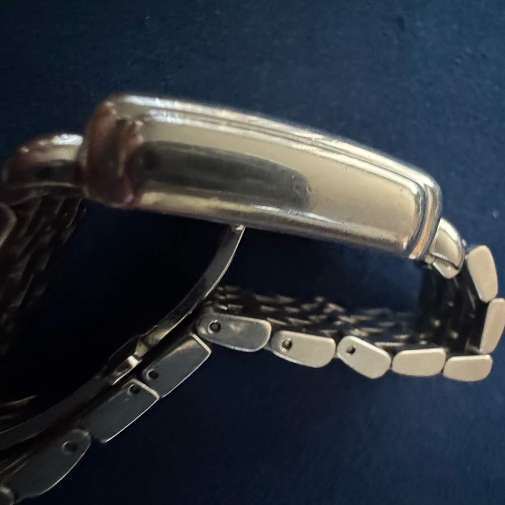 Michelle Silver Square Face Watch. Gently Used. Will fit a wrist size 7 /7.5. - Picture 6 of 9